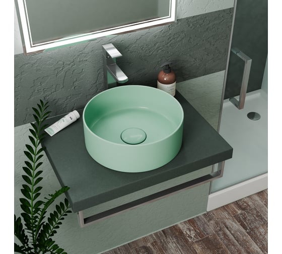 Раковина накладная D&K Matrix светло-зеленый, 355х355х120мм DT1391512