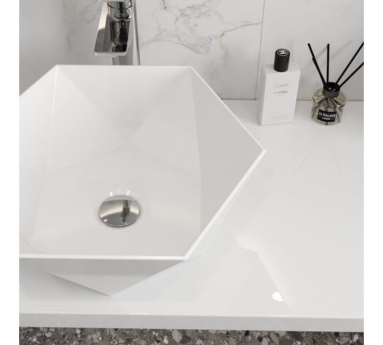 Раковина Teymi Diamond 48, накладная, белая T51105 ЦБ-00270114