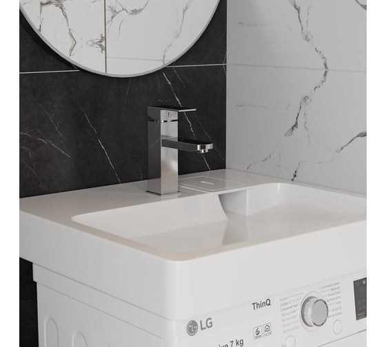 Раковина над стиральной машиной Teymi Kati Pro 60x55, литьевой мрамор T50422 ЦБ-00269782