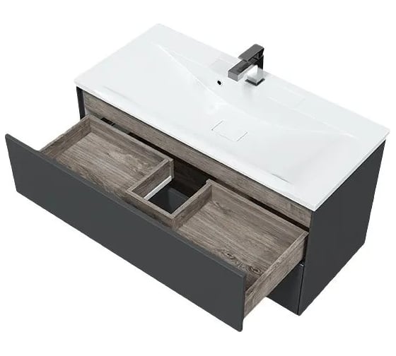 Подвесная Toppus SILK 100 с умывальником Premier, графит матовый 9811.025
