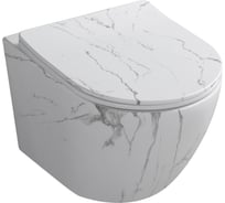 Унитаз подвесной Milleau Vortex с микролифтом (матовый белый мрамор) / Tornado MYL038MAWM