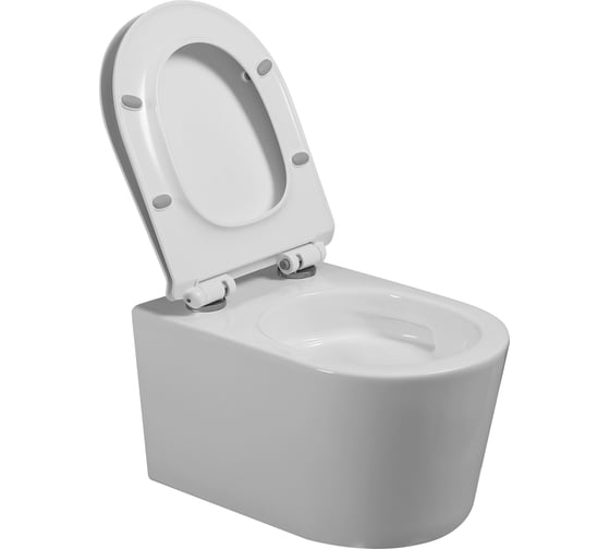 Унитаз подвесной Milleau NESS-AS белый глянец, безободковый, с микролифтом MYL040ASGW