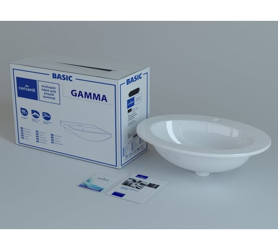 Раковина в столешницу Cersanit GAMMA 63, 1 отверстие P-UM-Ga/1
