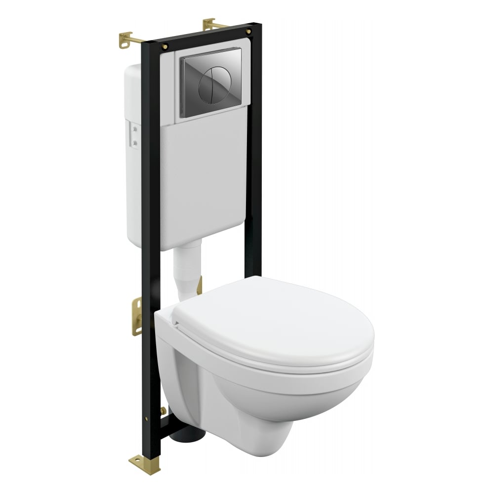 Комплект Cersanit DELFI TPL: инсталляция BLACK, кнопка LEON S-SET-DEL ...