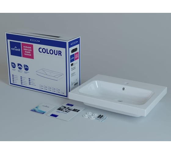 Универсальная раковина Cersanit COLOUR 60, 1 отверстие S-UM-COL60/1-w