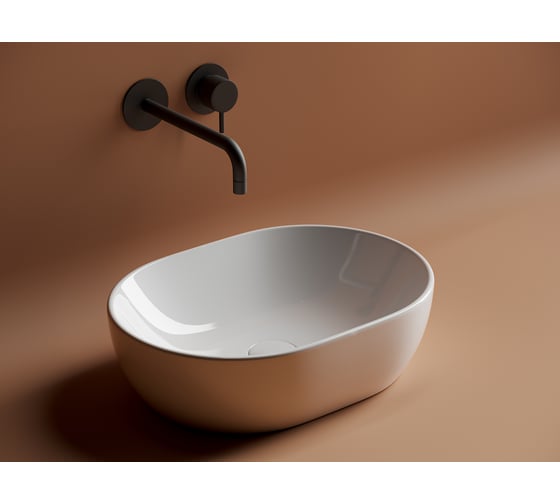 Накладной умывальник чаша Ceramicanova Element овальная, 480х350х140 мм CN6019