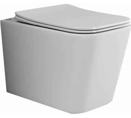 Подвесной унитаз Ceramicanova CUBIC Rimless, с крепежом, с сиденьем-крышкой с микролифтом CN1806