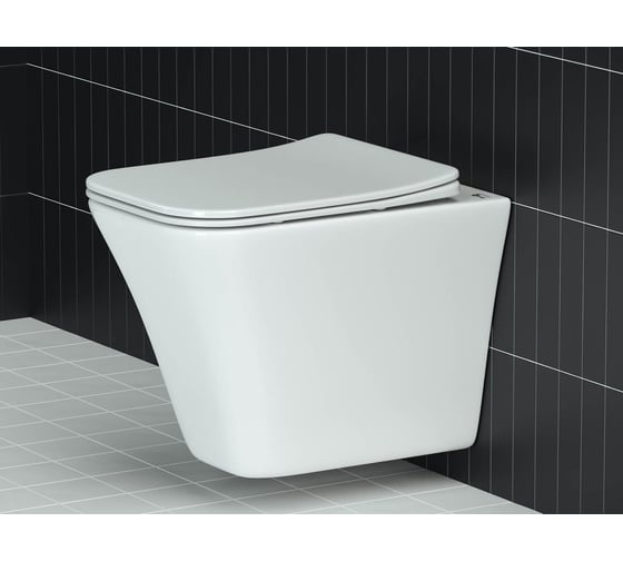 Подвесной унитаз Ceramicanova MONO Rimless, с крепежом, с сиденьем-крышкой с микролифтом CN1902