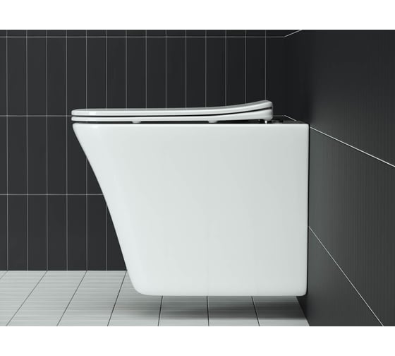 Подвесной унитаз Ceramicanova MONO Rimless, с крепежом, с сиденьем-крышкой с микролифтом CN1902