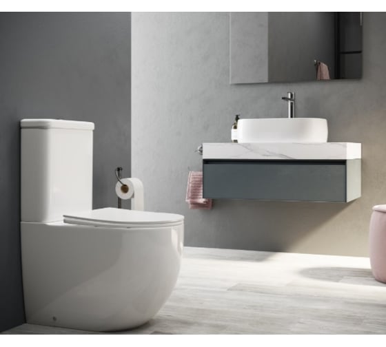 Напольная пристенная чаша унитаза Ceramicanova MIA Rimless CN1801-B