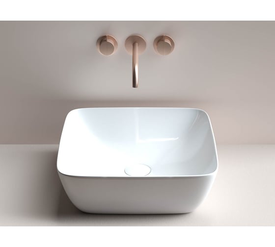 Накладной умывальник чаша Ceramicanova FORM квадратная, 420х420х145 мм CN2002