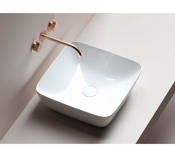 Накладной умывальник чаша Ceramicanova FORM квадратная, 420х420х145 мм CN2002