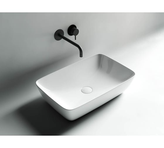 Накладной умывальник чаша Ceramicanova FORM прямоугольная 590х400х140 мм CN2003