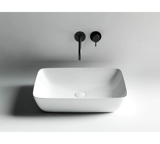 Накладной умывальник чаша Ceramicanova FORM прямоугольная 590х400х140 мм CN2003