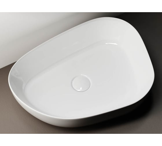 Накладной умывальник чаша Ceramicanova Element неправильной формы, 550х400х140 мм CN5003