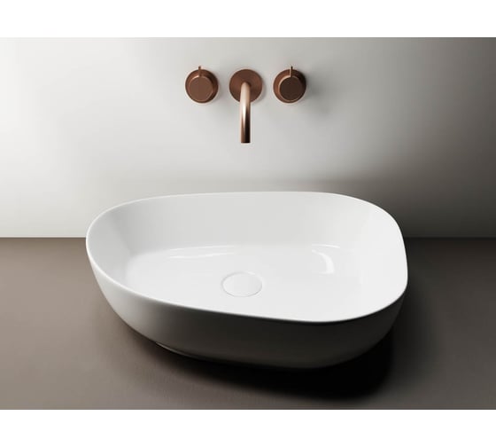 Накладной умывальник чаша Ceramicanova Element неправильной формы, 550х400х140 мм CN5003