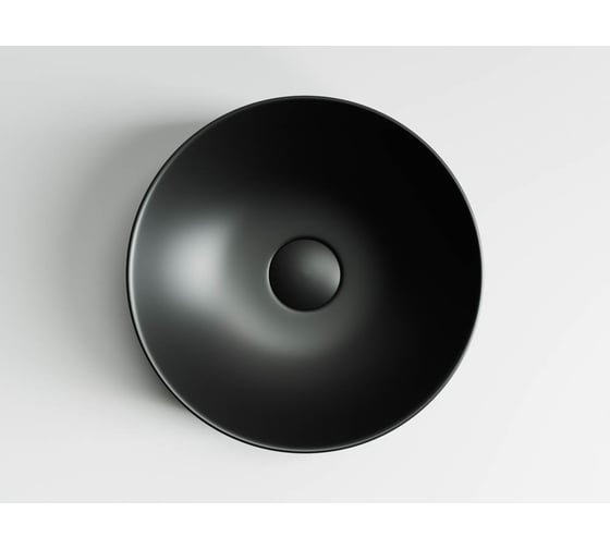 Умывальник чаша Ceramicanova Element накладная круглая, цвет чёрный матовый 355х355х125 мм CN6007