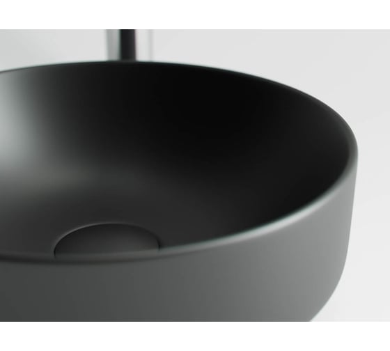 Умывальник чаша Ceramicanova Element накладная круглая, цвет чёрный матовый 355х355х125 мм CN6007