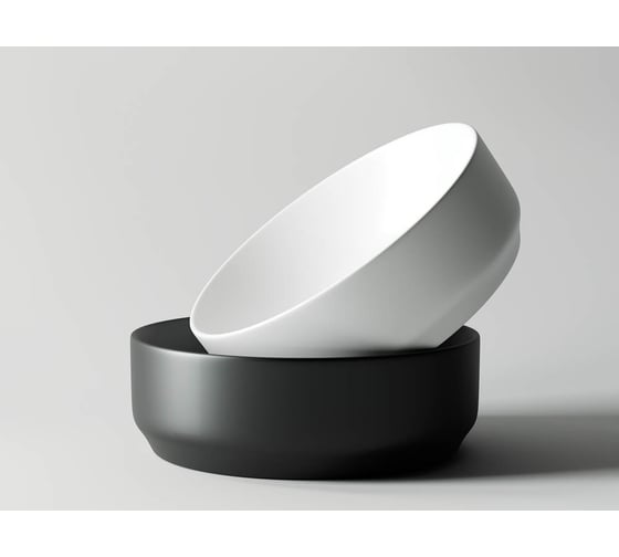 Умывальник чаша Ceramicanova Element накладная круглая, цвет чёрный матовый 355х355х125 мм CN6007