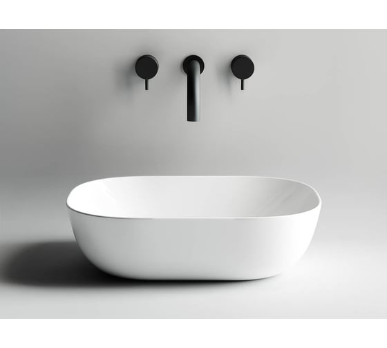 Умывальник чаша Ceramicanova Element накладная, прямоугольная 455х325х135 мм CN6009