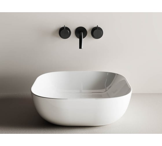 Умывальник чаша Ceramicanova Element накладная, квадратная 415х415х145 мм CN6010