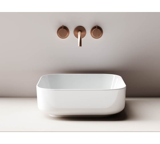 Умывальник чаша Ceramicanova Element  накладная, квадратная 385х385х135 мм CN6012