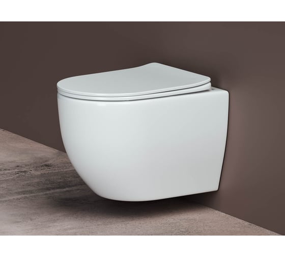 Подвесной унитаз Ceramicanova MIA Rimless с крепежом, с сиденьем-крышкой с микролифтом CN1805