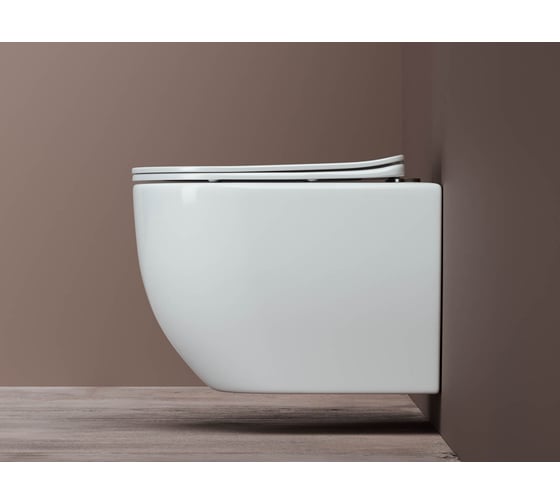 Подвесной унитаз Ceramicanova MIA Rimless с крепежом, с сиденьем-крышкой с микролифтом CN1805