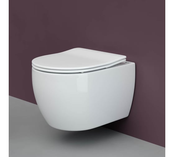 Подвесной унитаз Ceramicanova PLAY Rimless с крепежом, с сиденьем-крышкой с микролифтом CN3001