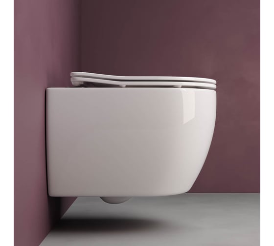 Подвесной унитаз Ceramicanova PLAY Rimless с крепежом, с сиденьем-крышкой с микролифтом CN3001