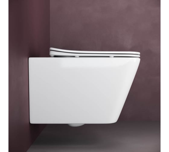 Подвесной унитаз Ceramicanova METRIC Rimless с крепежом, с сиденьем-крышкой с микролифтом CN3007