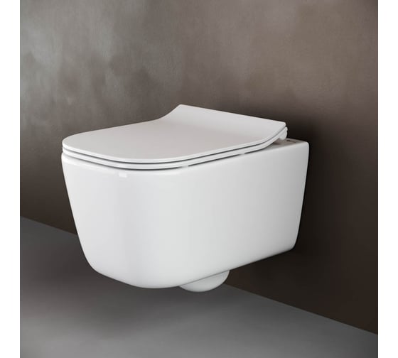 Подвесной унитаз Ceramicanova NEW DAY Rimless с крепежом, с сиденьем-крышкой с микролифтом CN3005