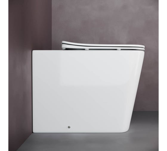 Унитаз соло Ceramicanova CUBIC Rimless с крепежом, с сиденьем-крышкой с микролифтом CN1809