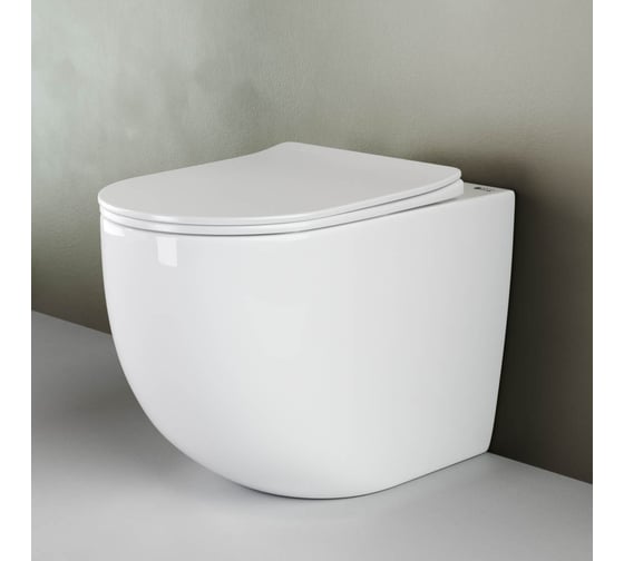 Унитаз соло Ceramicanova MIA Rimless с крепежом, с сиденьем-крышкой с микролифтом CN1810