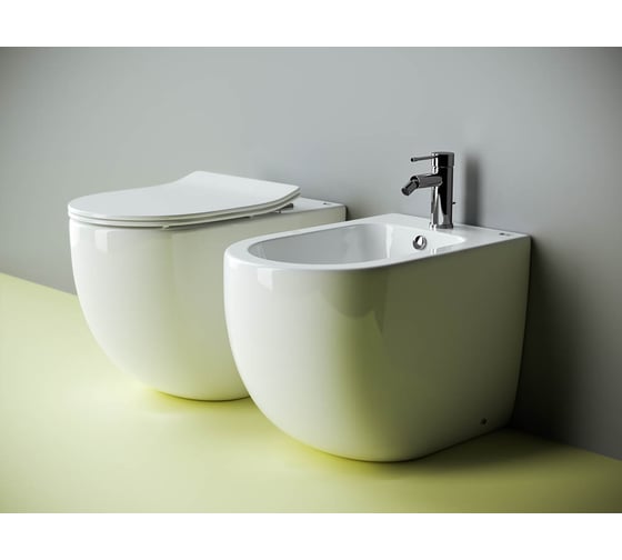 Напольный пристенный унитаз-соло Ceramicanova METROPOL Rimless CN4004