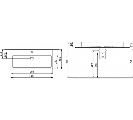 Накладная раковина Bocchi Milano - 100 см, цвет белый 1378-001-0126