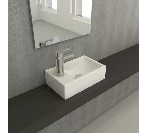 Накладная раковина Bocchi Milano 37 см, правая, белая 1419-001-0126
