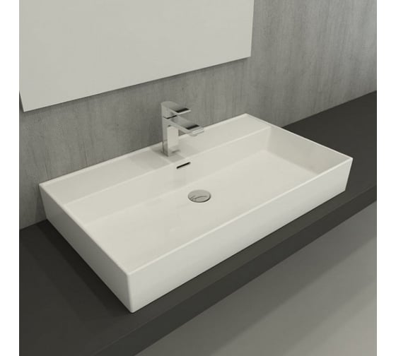 Накладная раковина Bocchi Milano - 80 см, цвет белый 1377-001-0126