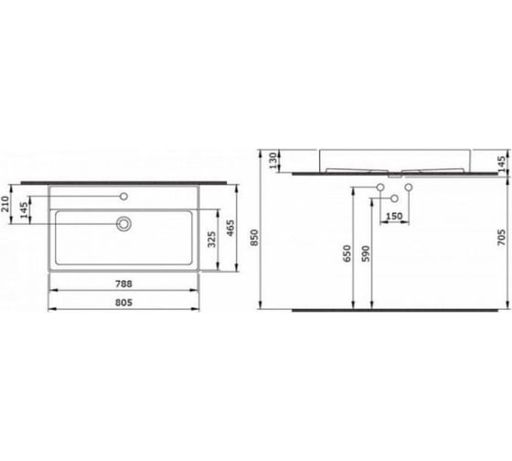 Накладная раковина Bocchi Milano - 80 см, цвет белый 1377-001-0126