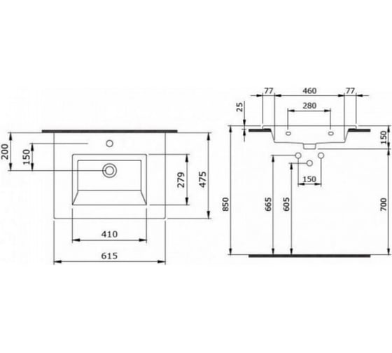 Раковина Bocchi Milano 615х475 мм, черная матовая 1161-004-0126