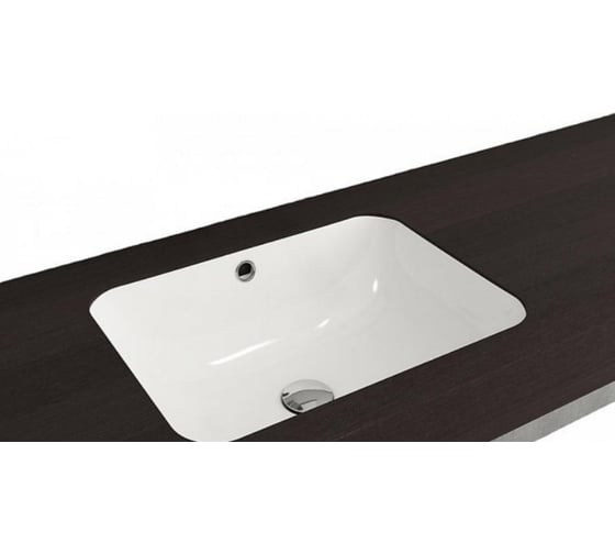 Раковина Bocchi Scala 550х410, c переливом, без отверстия под смеситель, установка под стол, белый 1006-001-0125