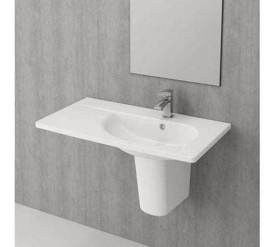 Раковина Bocchi Taormina Arch 850х460, 1 отверстие под смеситель, белый 1020-001-0126