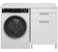 Тумба напольная Brevita ENFIDA - 60 1 ящик под стиральную машину, белая мат. эмаль с Б/К + раковина правая УТ000024653