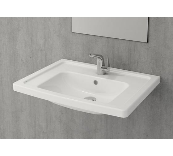 Раковина Bocchi Taormina Pro 650х490, c переливом, 1 отверстие под смеситель белый 1007-001-0126