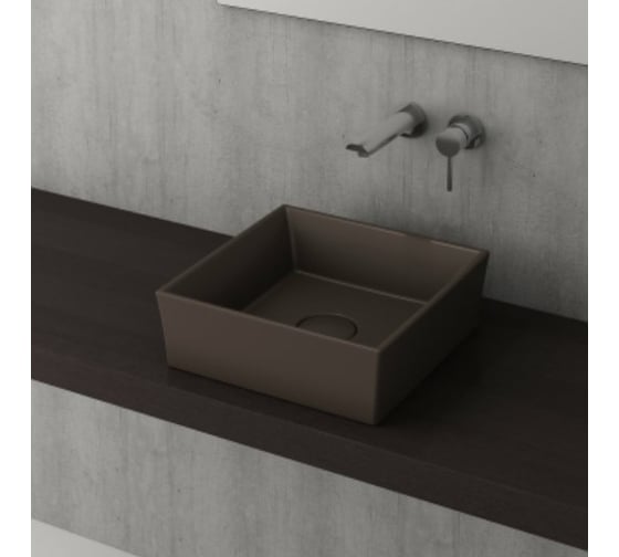Раковина Bocchi Vessel размер 38x38 см, с керамической крышкой, цвет матовый коричневый 1173-025-0125
