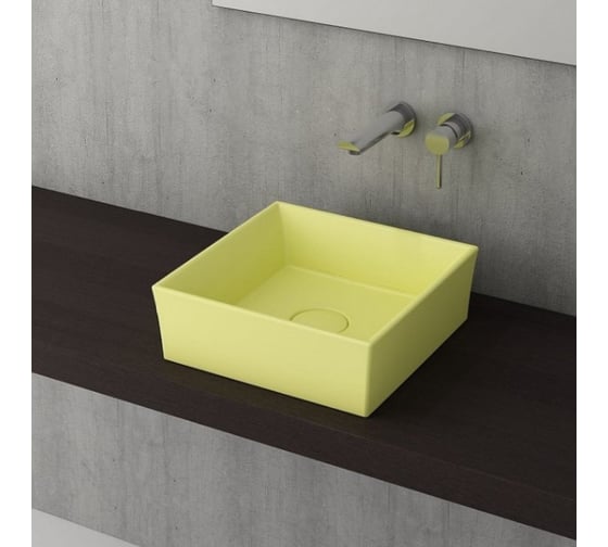 Раковина Bocchi Vessel размер 38x38 см, с керамической крышкой, цвет матовый желтый 1173-026-0125