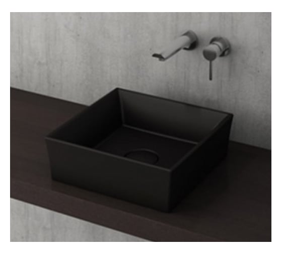 Раковина Bocchi Vessel размер 38x38 см, с керамической крышкой, цвет черный матовый 1173-004-0125
