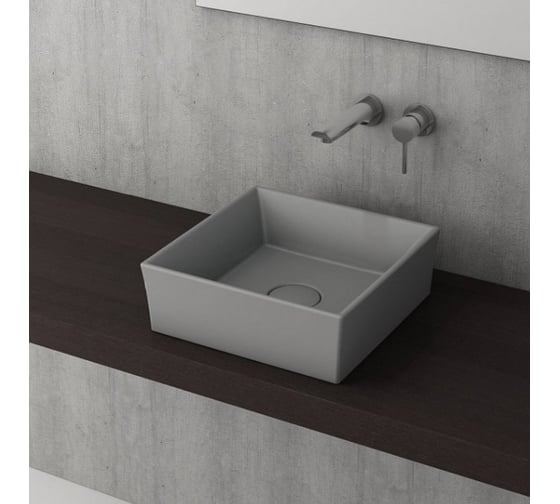 Раковина Bocchi Vessel размер 38x38 см, с керамической крышкой, цвет серый матовый 1173-006-0125