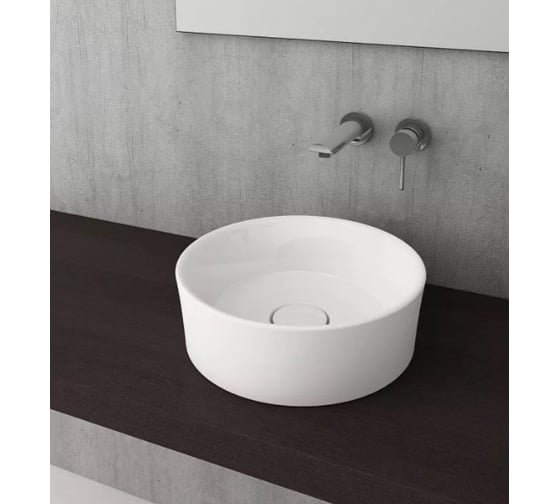 Круглая раковина Bocchi Vessel диаметр 38 см, с керамической крышкой, цвет белый 1174-061-0125
