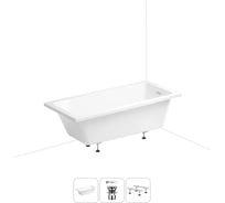 Акриловая ванна Wellsee 150х80 см FreeDom 2.0 в наборе 3 в 1 20212793R